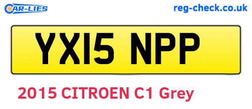 YX15NPP are the vehicle registration plates.