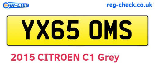 YX65OMS are the vehicle registration plates.