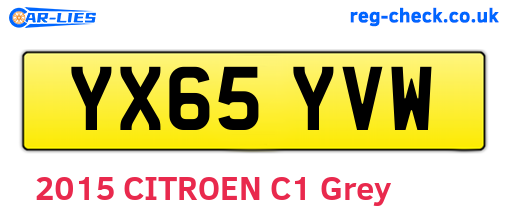 YX65YVW are the vehicle registration plates.