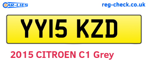 YY15KZD are the vehicle registration plates.