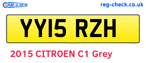 YY15RZH are the vehicle registration plates.