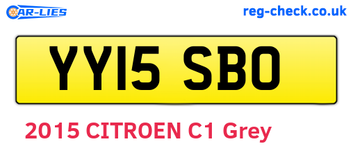 YY15SBO are the vehicle registration plates.