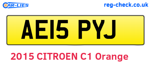 AE15PYJ are the vehicle registration plates.
