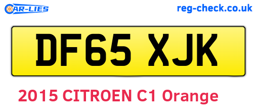 DF65XJK are the vehicle registration plates.