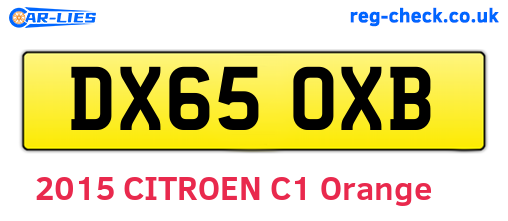 DX65OXB are the vehicle registration plates.