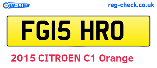 FG15HRO are the vehicle registration plates.