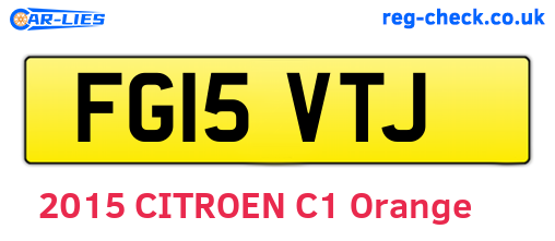 FG15VTJ are the vehicle registration plates.