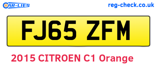 FJ65ZFM are the vehicle registration plates.