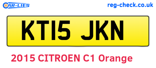 KT15JKN are the vehicle registration plates.