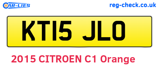KT15JLO are the vehicle registration plates.
