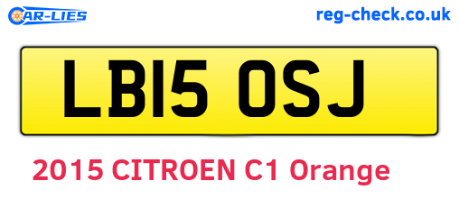 LB15OSJ are the vehicle registration plates.