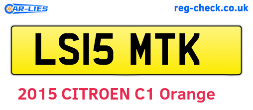 LS15MTK are the vehicle registration plates.