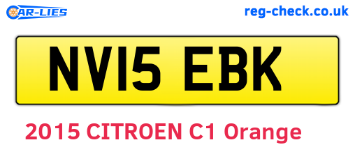 NV15EBK are the vehicle registration plates.