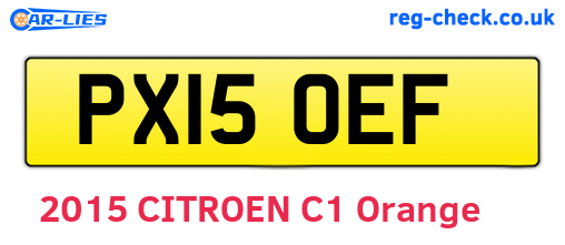 PX15OEF are the vehicle registration plates.