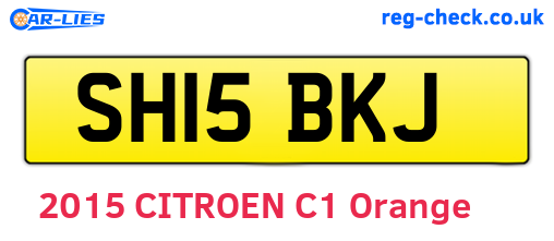 SH15BKJ are the vehicle registration plates.