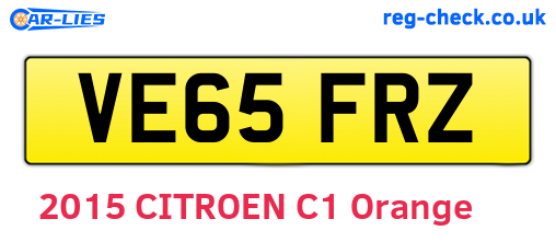 VE65FRZ are the vehicle registration plates.