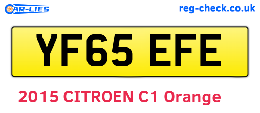 YF65EFE are the vehicle registration plates.