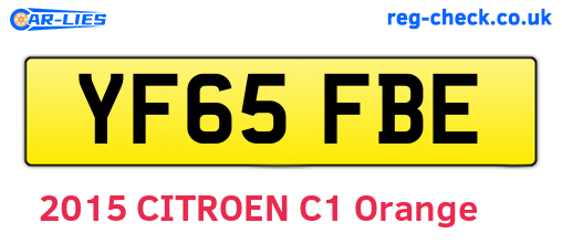 YF65FBE are the vehicle registration plates.