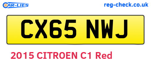 CX65NWJ are the vehicle registration plates.