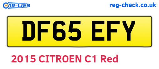 DF65EFY are the vehicle registration plates.