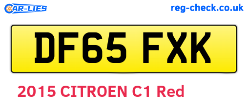 DF65FXK are the vehicle registration plates.