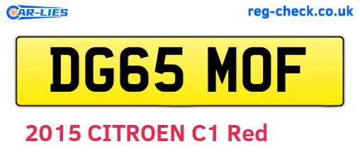 DG65MOF are the vehicle registration plates.