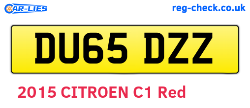DU65DZZ are the vehicle registration plates.