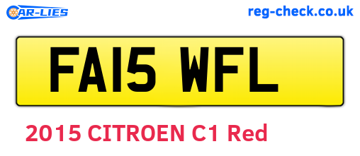 FA15WFL are the vehicle registration plates.