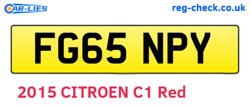 FG65NPY are the vehicle registration plates.