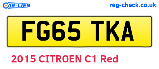 FG65TKA are the vehicle registration plates.