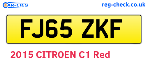FJ65ZKF are the vehicle registration plates.