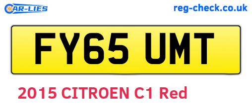 FY65UMT are the vehicle registration plates.