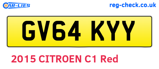 GV64KYY are the vehicle registration plates.