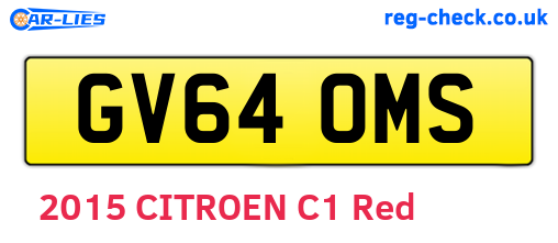 GV64OMS are the vehicle registration plates.