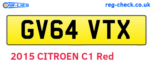 GV64VTX are the vehicle registration plates.