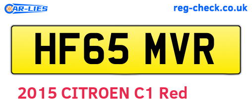 HF65MVR are the vehicle registration plates.