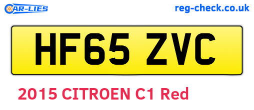 HF65ZVC are the vehicle registration plates.