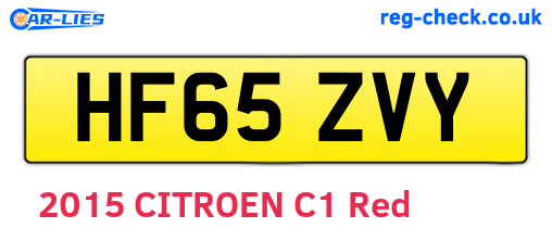 HF65ZVY are the vehicle registration plates.