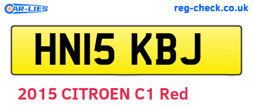 HN15KBJ are the vehicle registration plates.