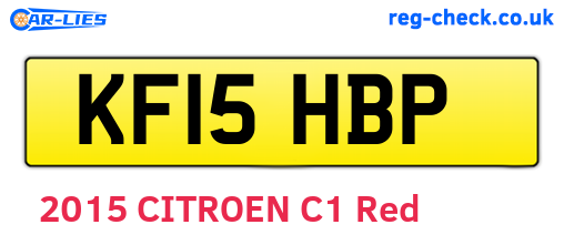 KF15HBP are the vehicle registration plates.