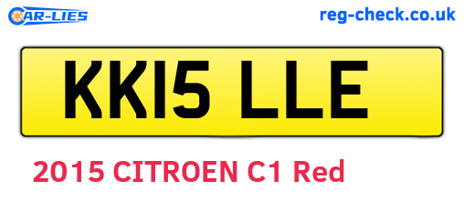 KK15LLE are the vehicle registration plates.