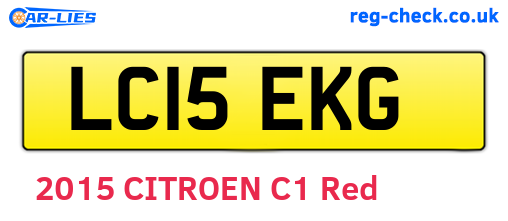 LC15EKG are the vehicle registration plates.