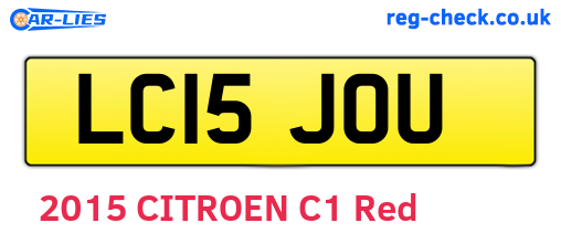 LC15JOU are the vehicle registration plates.
