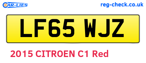 LF65WJZ are the vehicle registration plates.