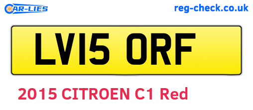 LV15ORF are the vehicle registration plates.