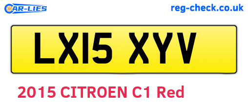 LX15XYV are the vehicle registration plates.