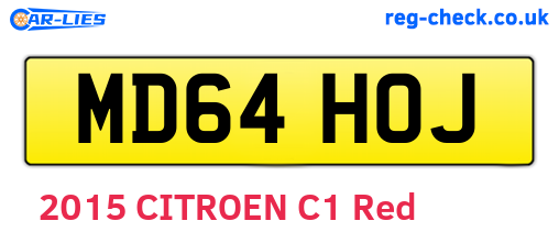 MD64HOJ are the vehicle registration plates.