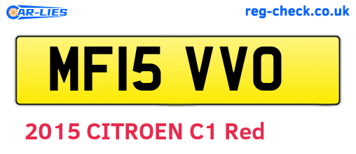MF15VVO are the vehicle registration plates.