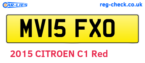 MV15FXO are the vehicle registration plates.