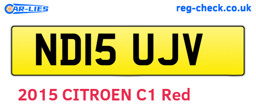 ND15UJV are the vehicle registration plates.